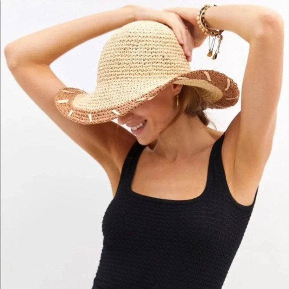 Anthropologie Whipstitch Sun Hat - Picture 1 of 5